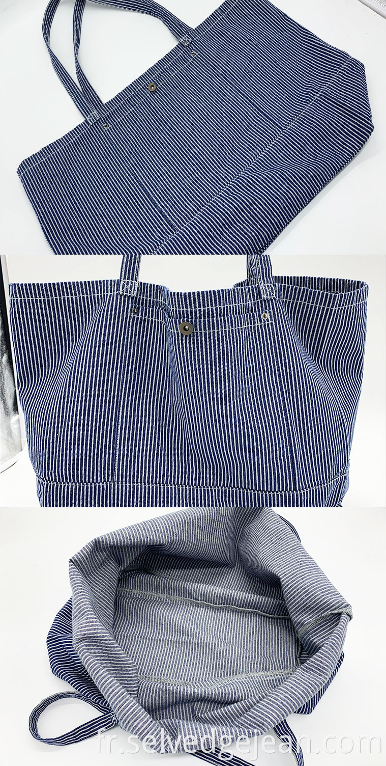 Réutilisable en gros de luxe de luxe pour femmes personnalisés Logo imprimé en jean sac à main sac fourre-tout pour voyager